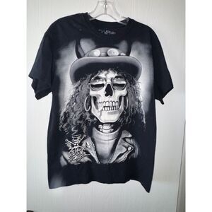 Liquid Blue Slash Guns N Roses Liquid Blue Skeleton Shirt M